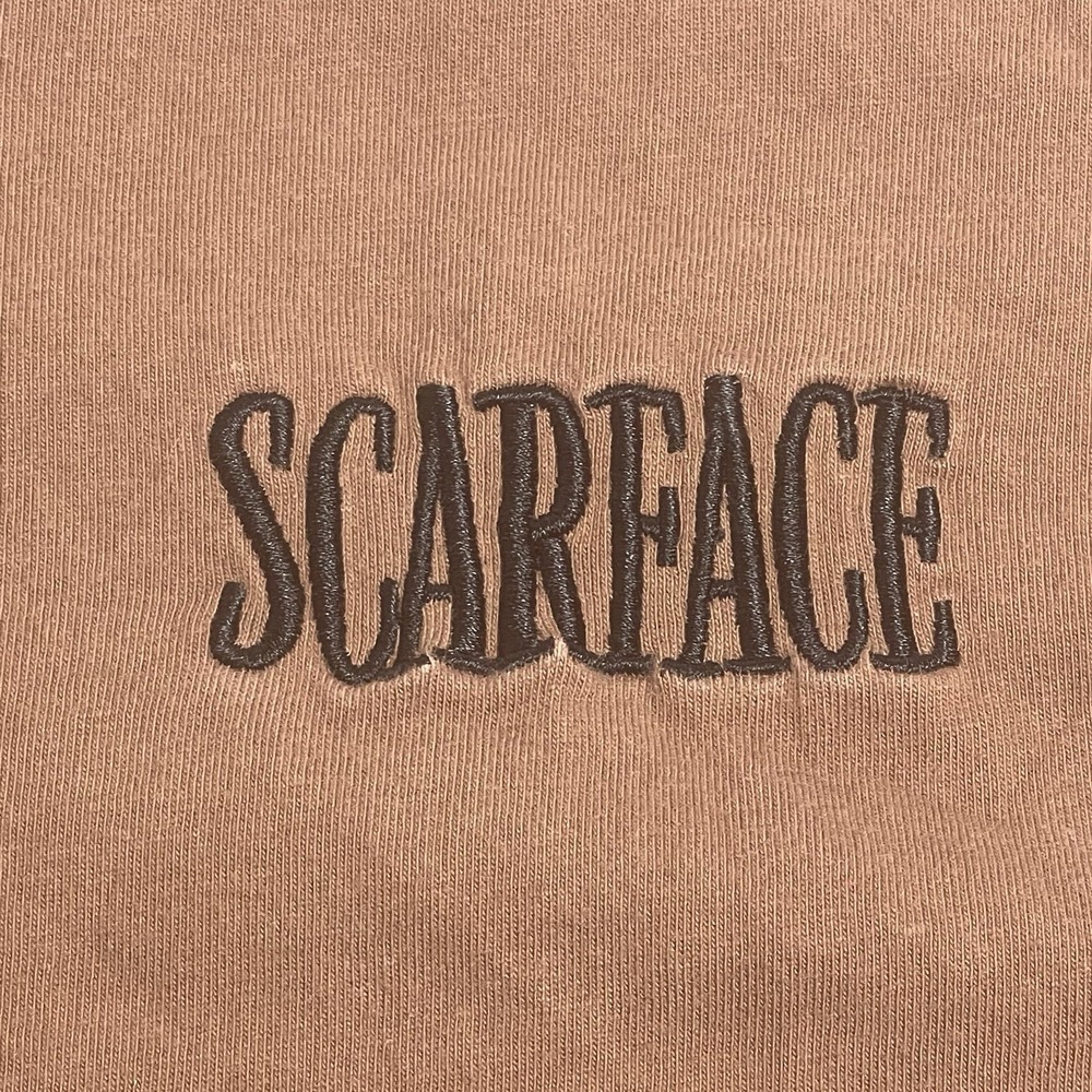 Scarface Shoe Palace Large T-Shirt Tee Brown Embroidered Pacino Montana Movie - Picture 6 of 14